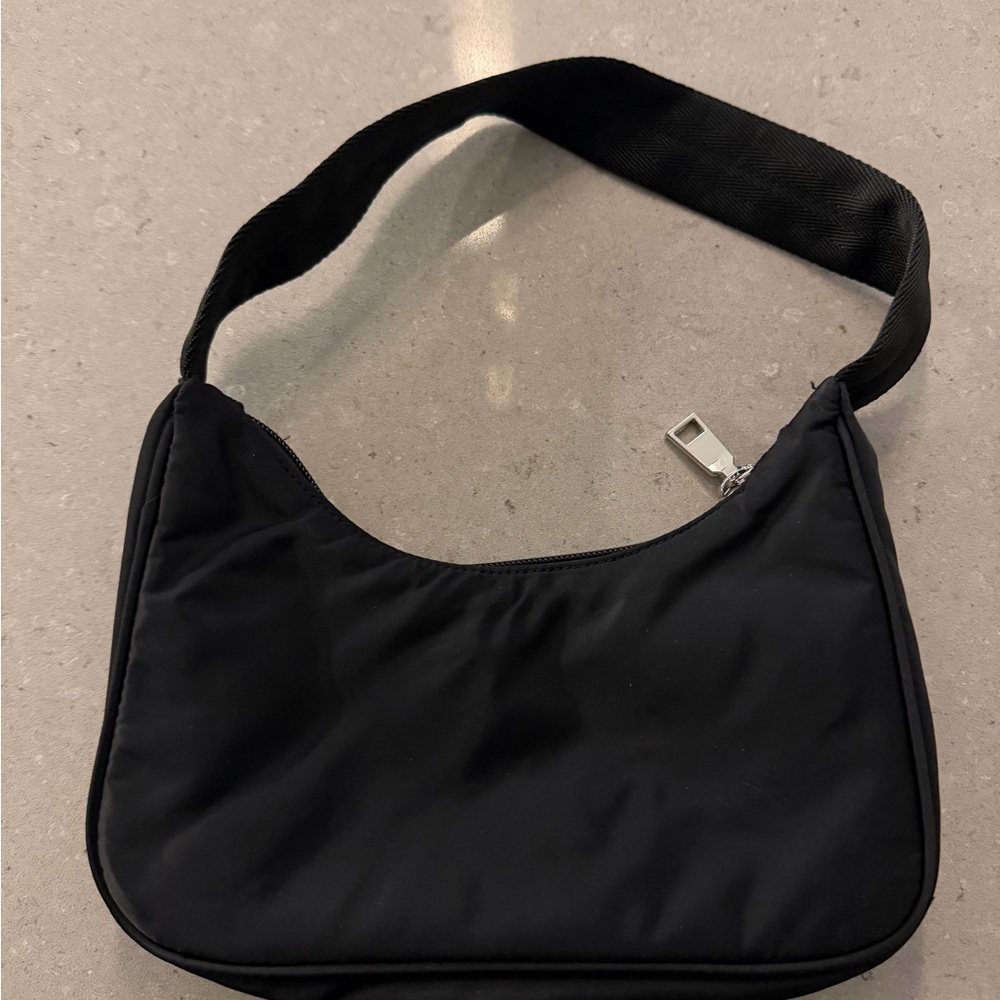 Sunday Best Black Zipper Shoulder Bag